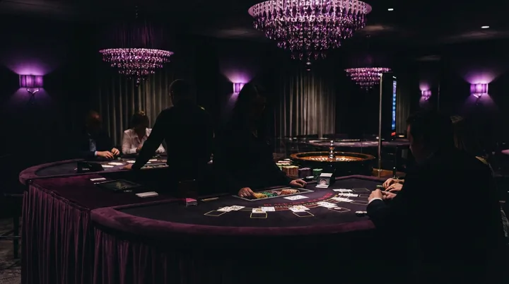 Illustration: live dealer blackjack, roulette, and baccarat tables